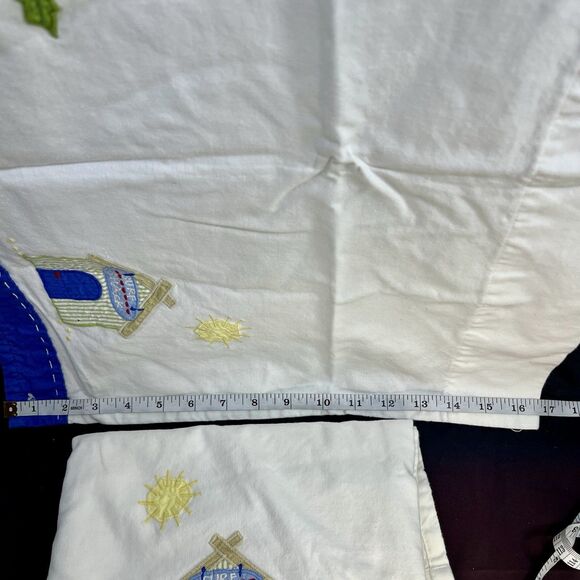 SET OF 2 - Pottery Barn Kids Island Surf Valance Cantonniere Surfboard Palm Tree - Picture 11 of 13